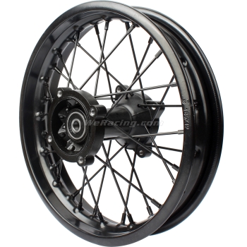 12/15mm hole hub 1.85 x 12 80/100/12 Rear Iron Wheel Rim For 50-160CC CRF XKL BBR Pit Dirt Bike Motorcycle - Black